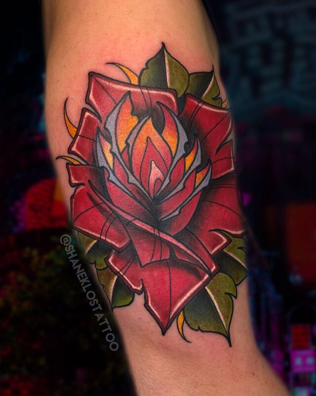 Rose Tattoo, Crescent City Tattoo, Evansville Tattoo, Tattoo Evansville Indiana, Shane Klos, tattoo, tattoos, laser tattoo removal, louisville tattoo, tattoo shop, traditional, neo traditional, grey wash, full color, best, cleanest, friendly, laser,